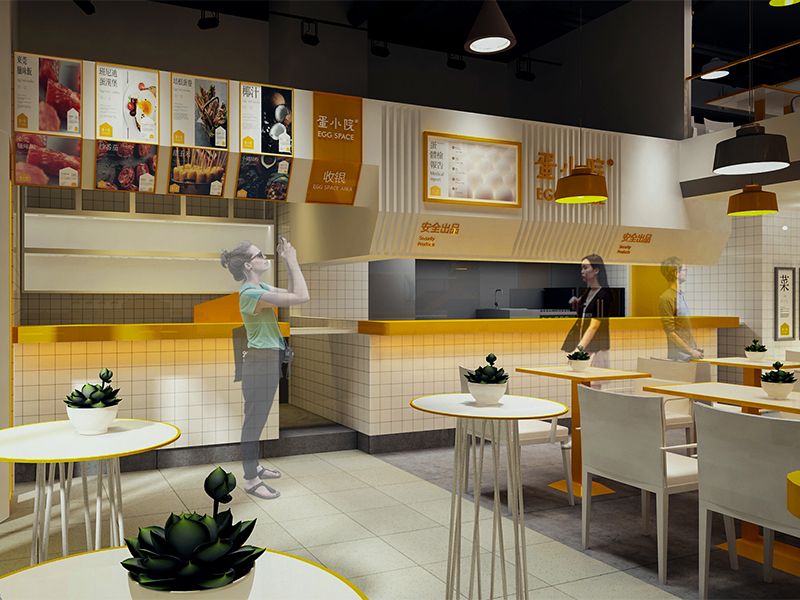 蛋小院輕餐飲店面裝修設(shè)計(jì)效果圖
