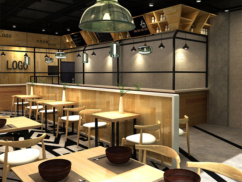 牛肉湯面館餐飲店裝修設(shè)計效果圖