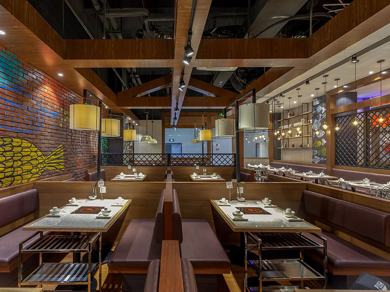 杭州現(xiàn)代簡約火鍋店裝修設計案例