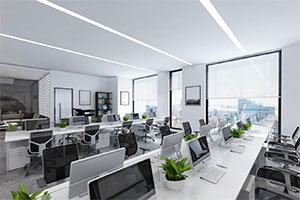 現(xiàn)代創(chuàng)意科技公司辦公室裝修設(shè)計全景效果圖