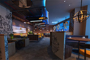 850平工業(yè)風(fēng)魚餐廳裝修設(shè)計全景案例